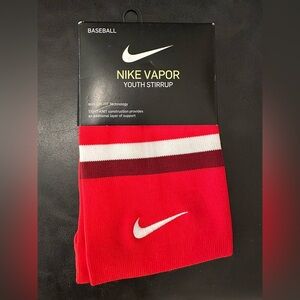 Nike Vapor Youth Baseball Stirrup Socks - Red and White